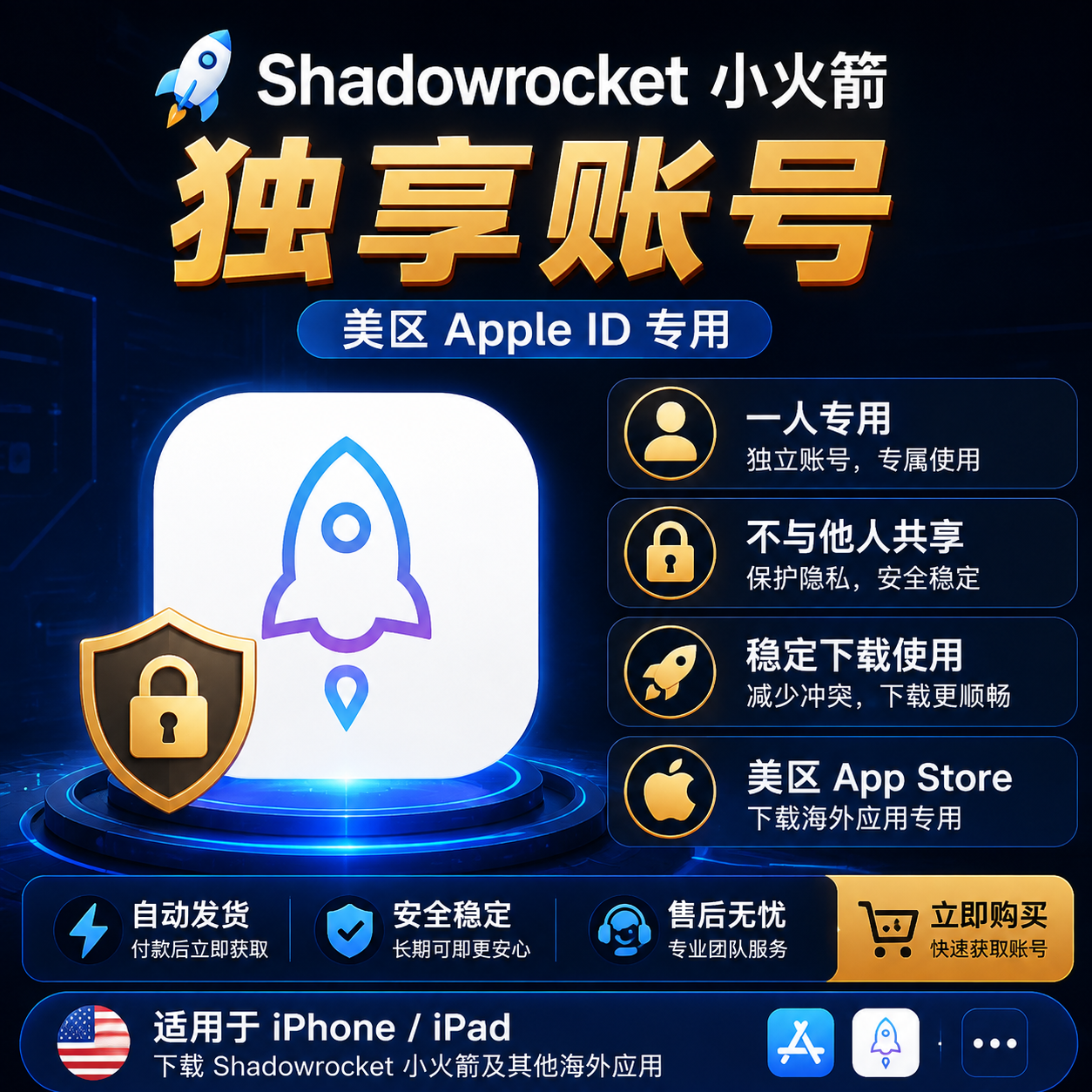 Shadowrocket苹果ID怎么用？小火箭Apple ID登录下载完整教程